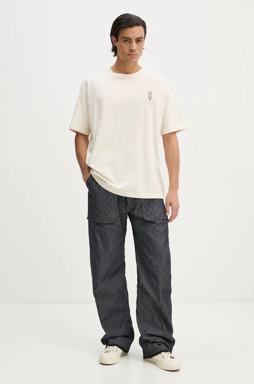 Тениска Drôle de Monsieur T-Shirt With Print Бежово | E.TS212.CO165.CM, 1
