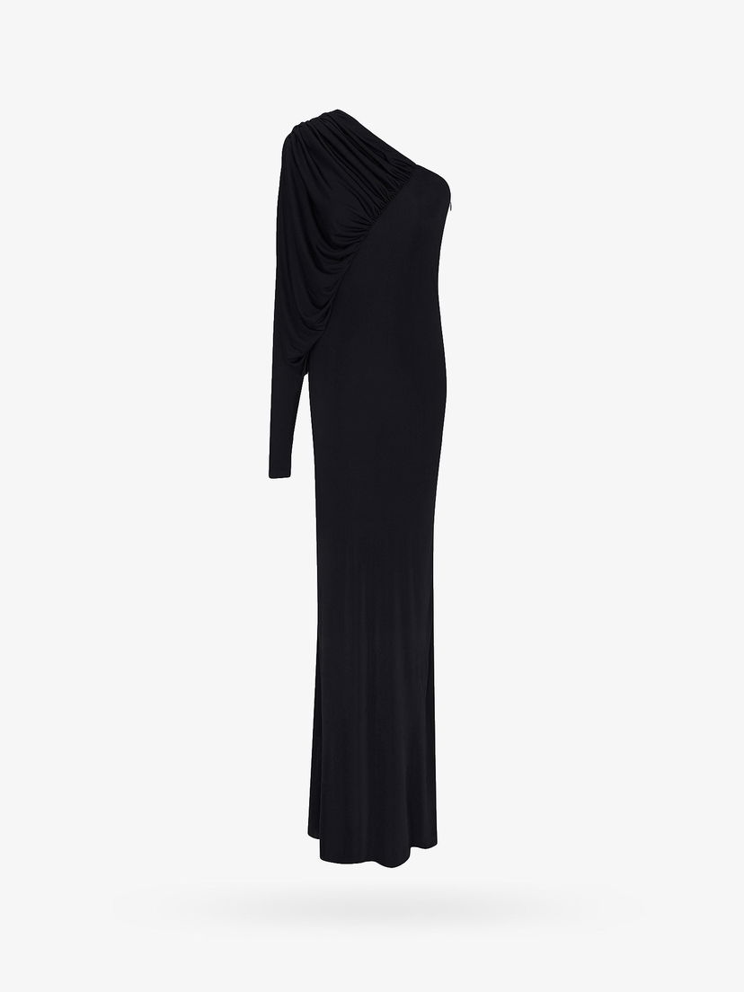 Pокля Saint Laurent One Shoulder Maxi Dress Черно | 736714Y7F981000