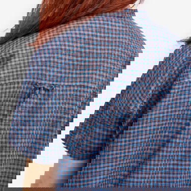 Риза BEAMS Beams Boy Linen Check Short Sleeve Shirt Синьо | 13010074803-75, 5
