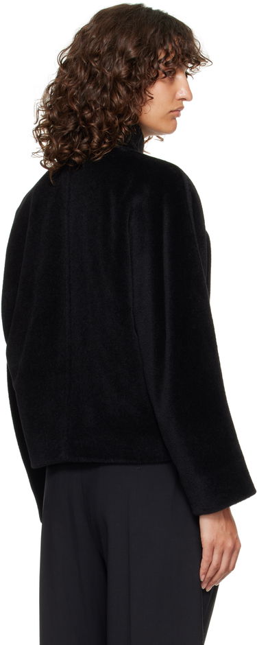 Яке Max Mara Caladio Cropped Textured High Neck Button-Up Jacket Черно | 2526086091600, 2