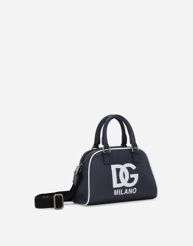 Дамска чанта Dolce & Gabbana Dolce & Gabbana Tumbled Calfskin Bowling Bag with DG Logo Тъмно синьо | EB0250AI21880650, 1