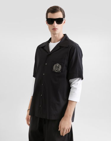 Риза Dolce & Gabbana Hawaii Cotton Shirt with Crest Черно | G5JH9ZGK278N0000, 3