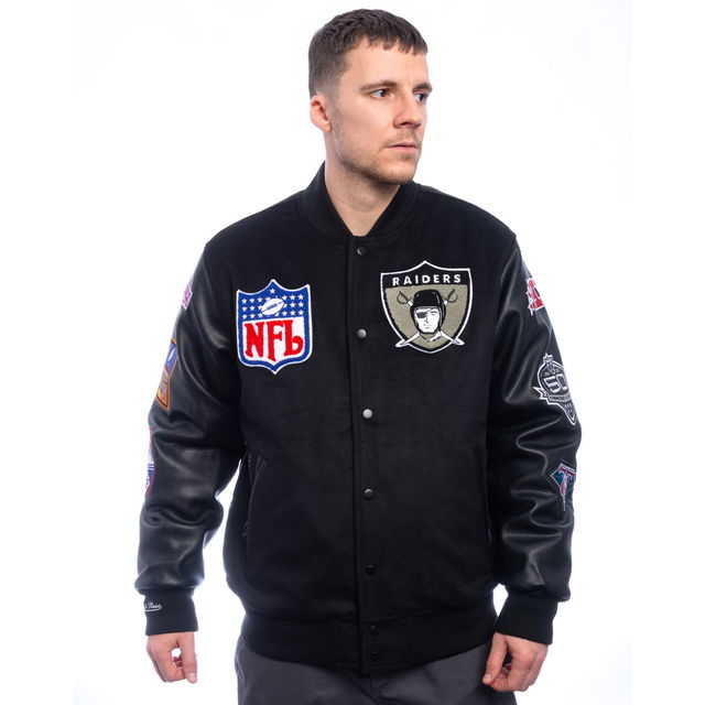NFL Blackout Collection Oakland Raiders Varsity Jacket