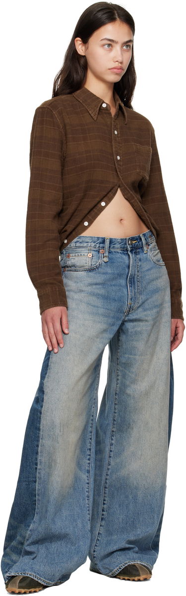 Риза R13 R13 Wrap Around Plaid Shirt Кафяво | R13WR433-R554B, 3