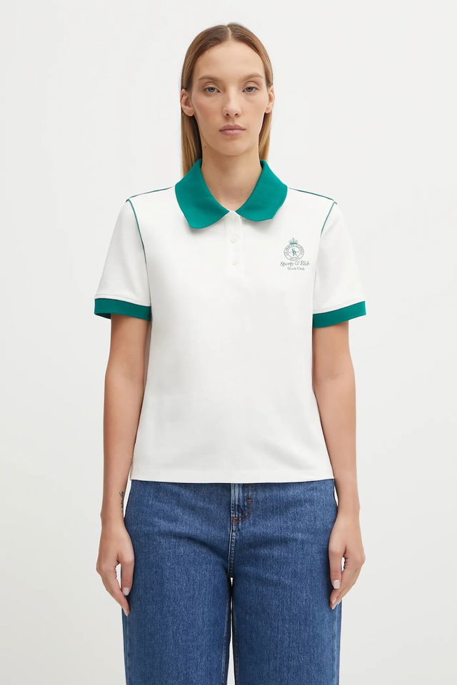Sporty & Rich Crown 70S Pique Polo Shirt
