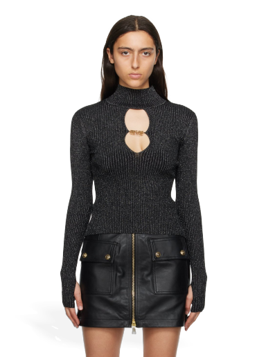 Пуловер Versace Jeans Couture Rib Turtleneck Черно | E75HAFM48_ECM27H