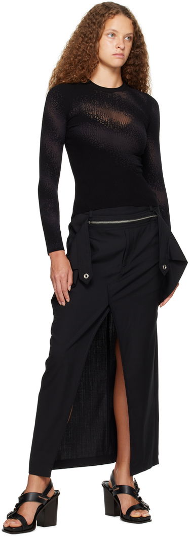 Пуловер Dion Lee Dion Lee Burn Out Long Sleeve T-Shirt Черно | C7201P23, 3