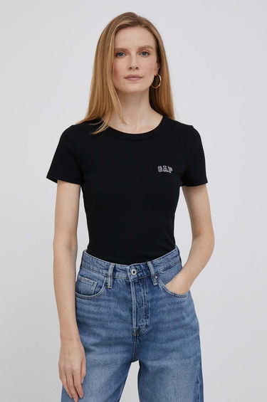 Тениска GAP Rib Baby Tee Черно | 635864-05, 2