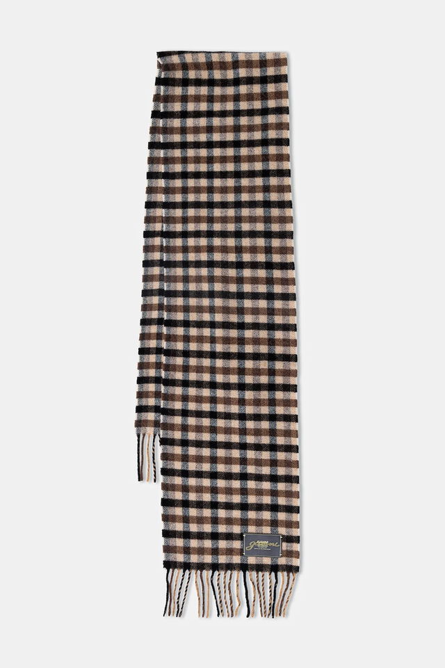 Graphic Wool Checked Scarf