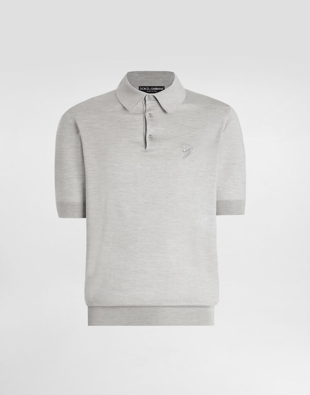 Dolce & Gabbana Silk Polo-Shirt with Logo Embroidery