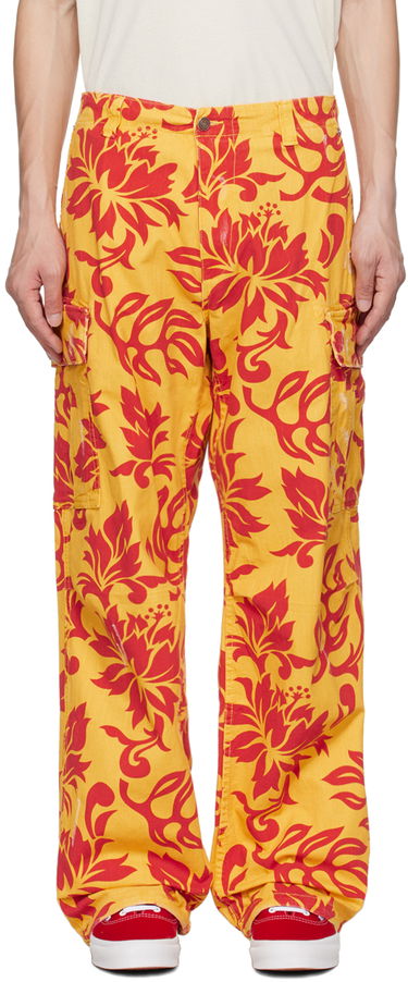 Карго панталони ERL Embroidered Floral Print Cargo Pants Жълто | ERL06P001, 0