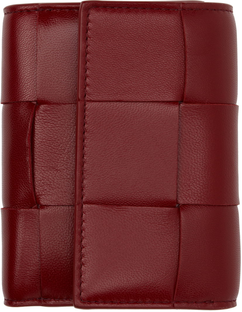 Портфейл Bottega Veneta Red Cassette Tri-Fold Zip Wallet Червено | 750245 VCQC9