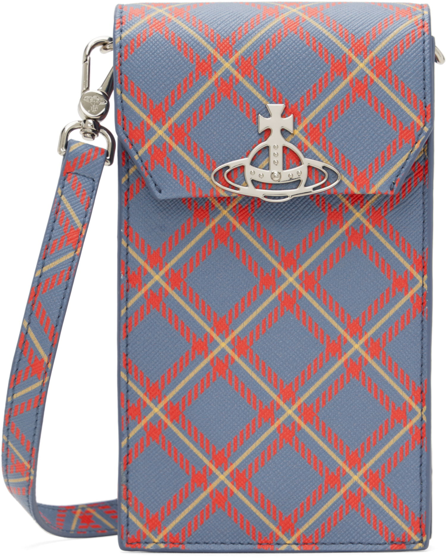 Чанта през рамо Vivienne Westwood Vivienne Westwood Derby Tartan Phone Pouch Синьо | 58030001U-S0022-, 0