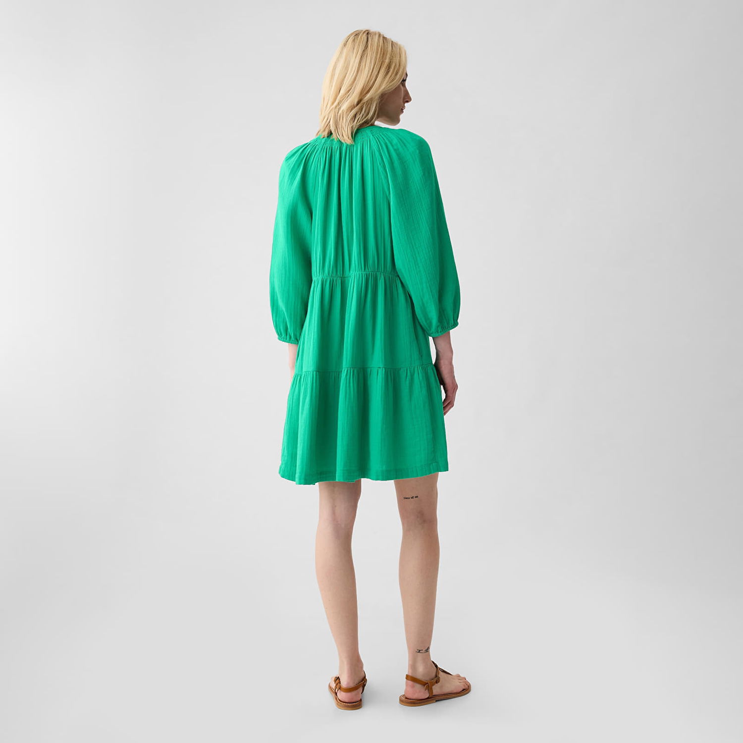 Pокля GAP Dresses Longsleeve Gauze Mini Dress Simply Green 17-5936 Зелено | 429447-01, 1
