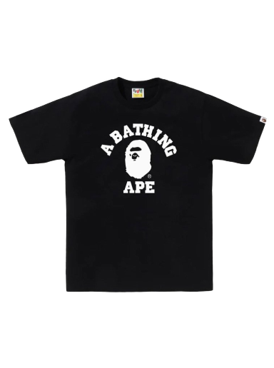 Тениска BAPE Bicolor College Tee Черно | 1J25-110-009