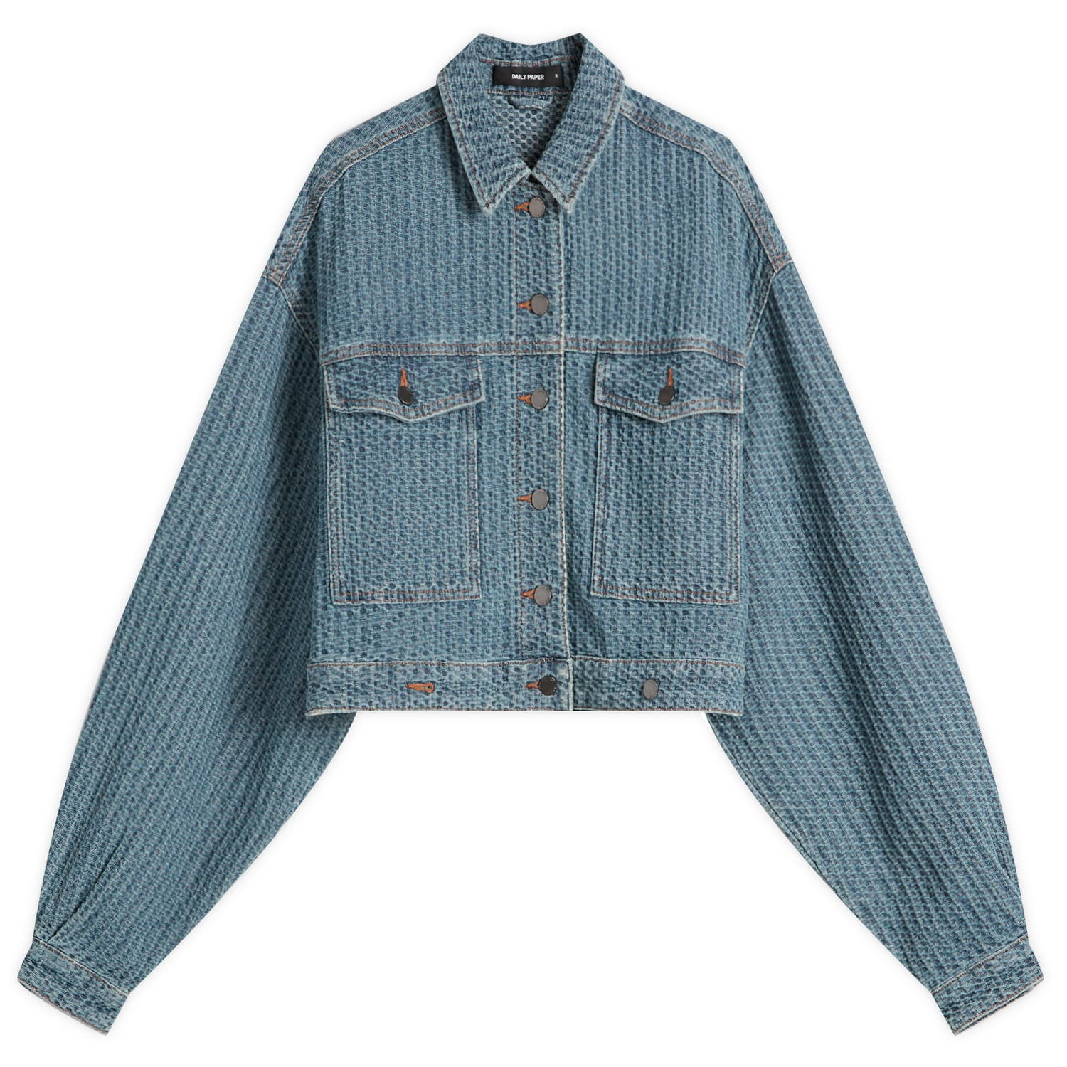 Яке DAILY PAPER Daily Paper Women's Relaxed Fit Cropped Denim Jacket Синьо | 2511099, 1