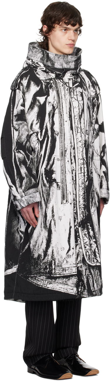 Дъждобран Jean Paul Gaultier Jean Paul Gaultier Trompe-L'œil Print Hooded Coat Черно | 25/33-F-MA032I-C570-0001, 1