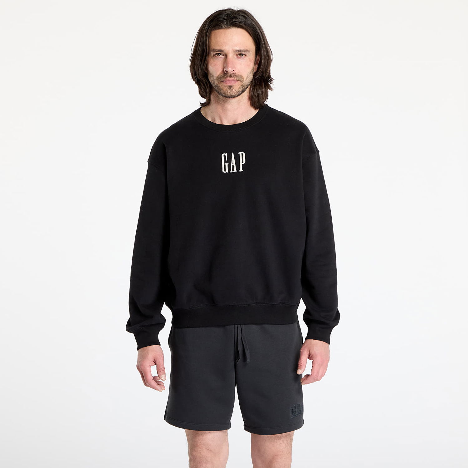 Суитчър GAP Corp Logo Crew Sweatshirt Черно | 648026-10, 0