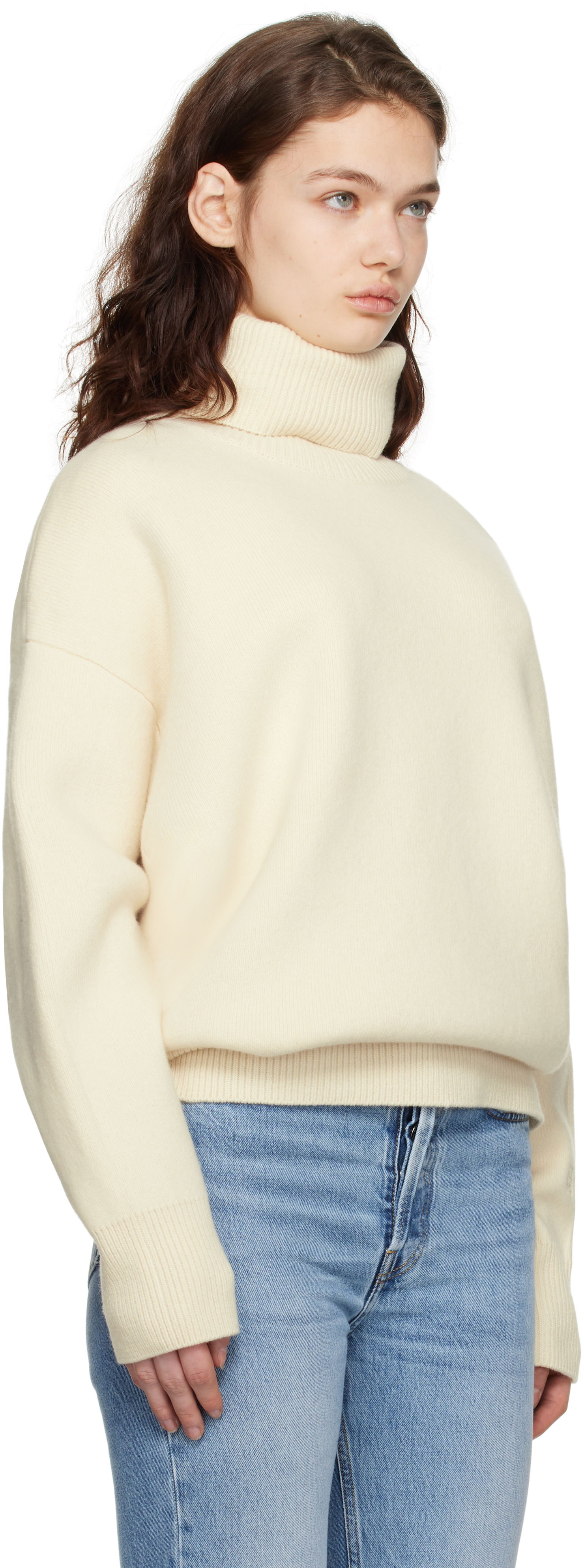 Пуловер TOTEME TOTEME Double-Knit Turtleneck Sweater Бежово | 251-WRT4629-YA0132, 1