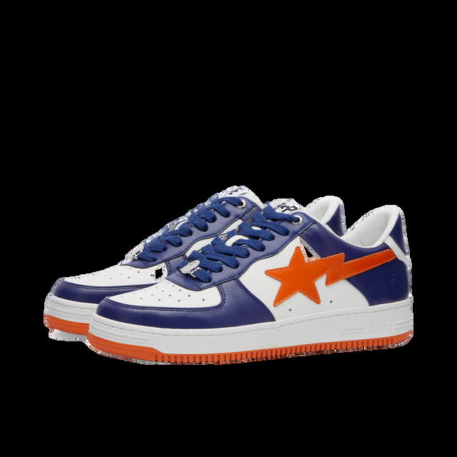 A Bathing Ape Men's BAPE Sta Leather Sneakers in Blue, Size UK 10 | END. Clothing