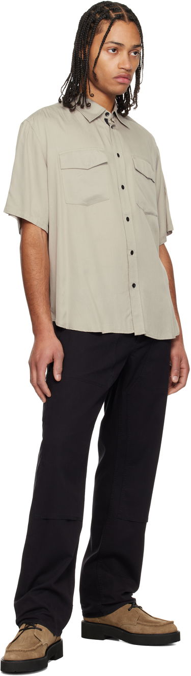 Риза rag & bone Rag & Bone Matthew Two-Pocket Short Sleeve Shirt Бежово | MBW24HA011VSML, 3