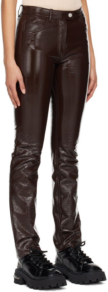 Панталони Courrèges Five-Pocket Vinyl Trousers Кафяво | PERCPA013VY0003, 1