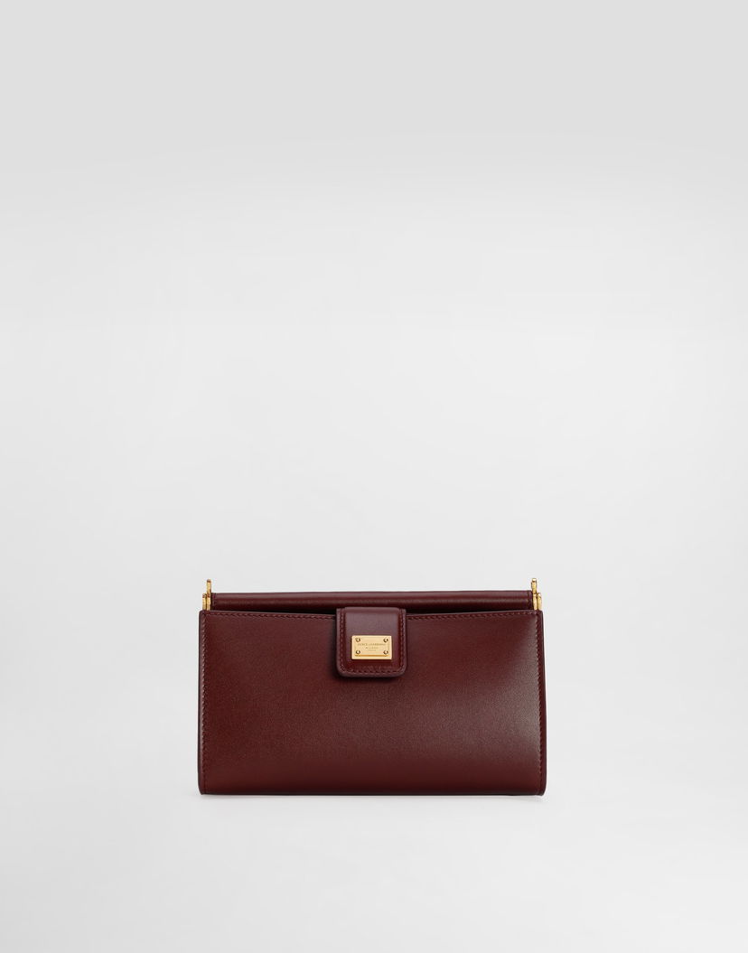 Дамска чанта Dolce & Gabbana Dolce & Gabbana Plongé Calfskin Phone Bag Бургунди | BI3367A9S2580346