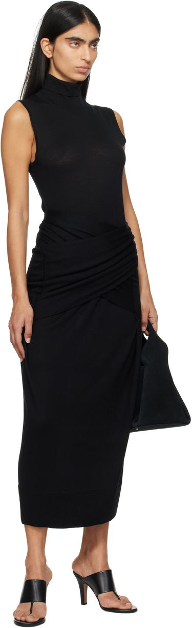 Pокля TOTEME TOTEME Draped Knit Midi Dress Черно | 244-WRD0150-YA0087, 3