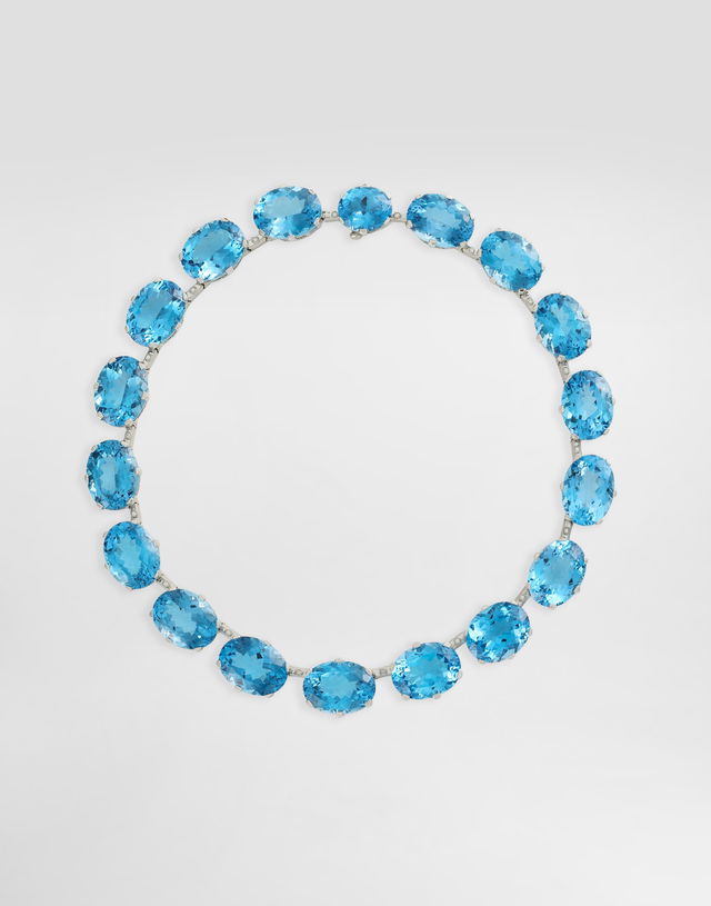 Anna Necklace 18-carat White Gold Topazes And Diamonds