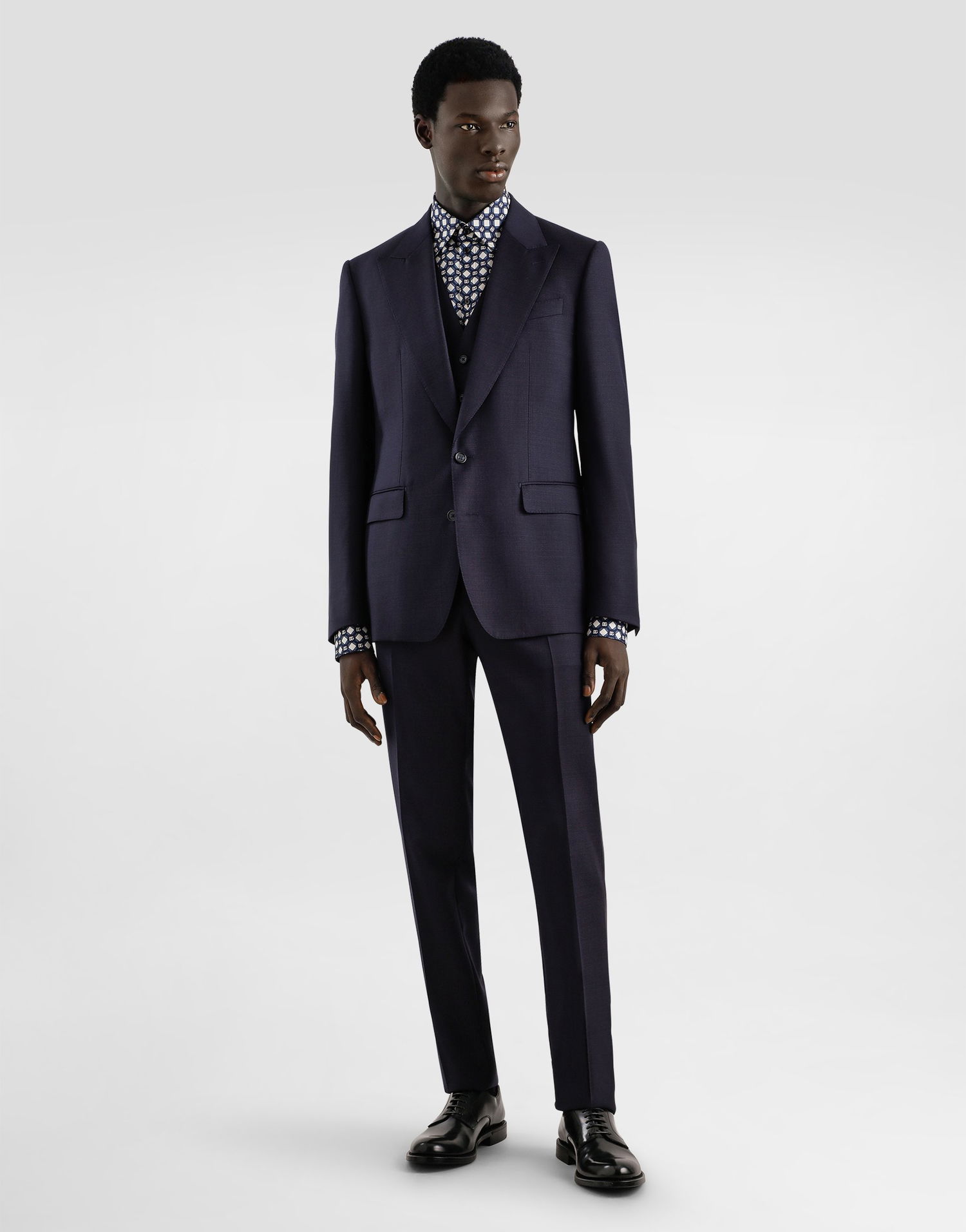 Комплект Dolce & Gabbana Dolce & Gabbana Single-Breasted Micro-Patterned Three-Piece Suit Тъмно синьо | GK02XTFM2GSS8031, 1