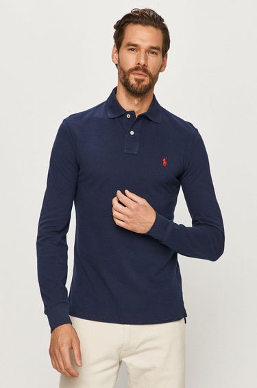 Поло тениска Polo by Ralph Lauren Slim Fit Polo Тъмно синьо | 710681126038, 0