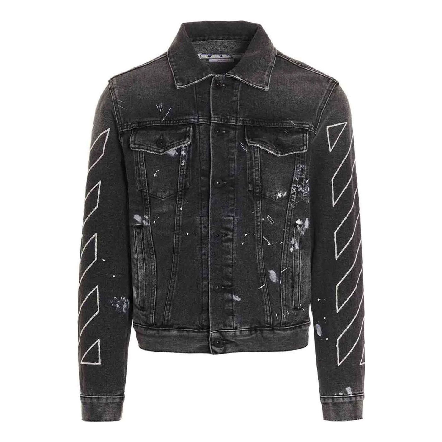 Яке Off-White Off-White Print Denim Jacket Черно | OMYE079S22DEN0011101, 0