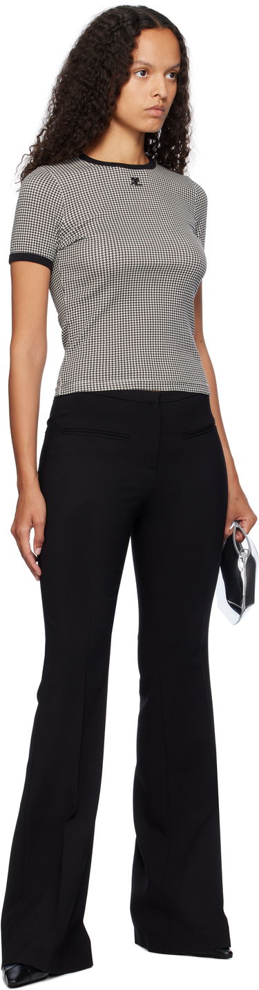Тениска Courrèges Contrast Houndstooth Slim T-Shirt Черно | 324JTS017JS0167, 3