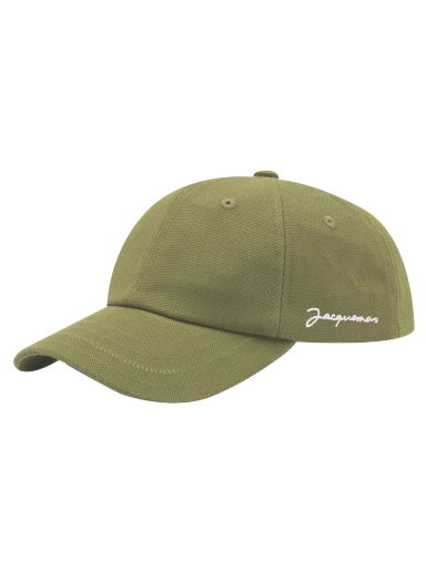 Шапка с козирка Jacquemus Script Logo Cap Khaki Зелено | 23H216AC009-5012-560