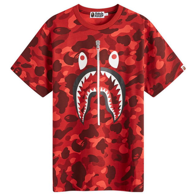 A Bathing Ape Camo Shark Graphic Tee, Size L