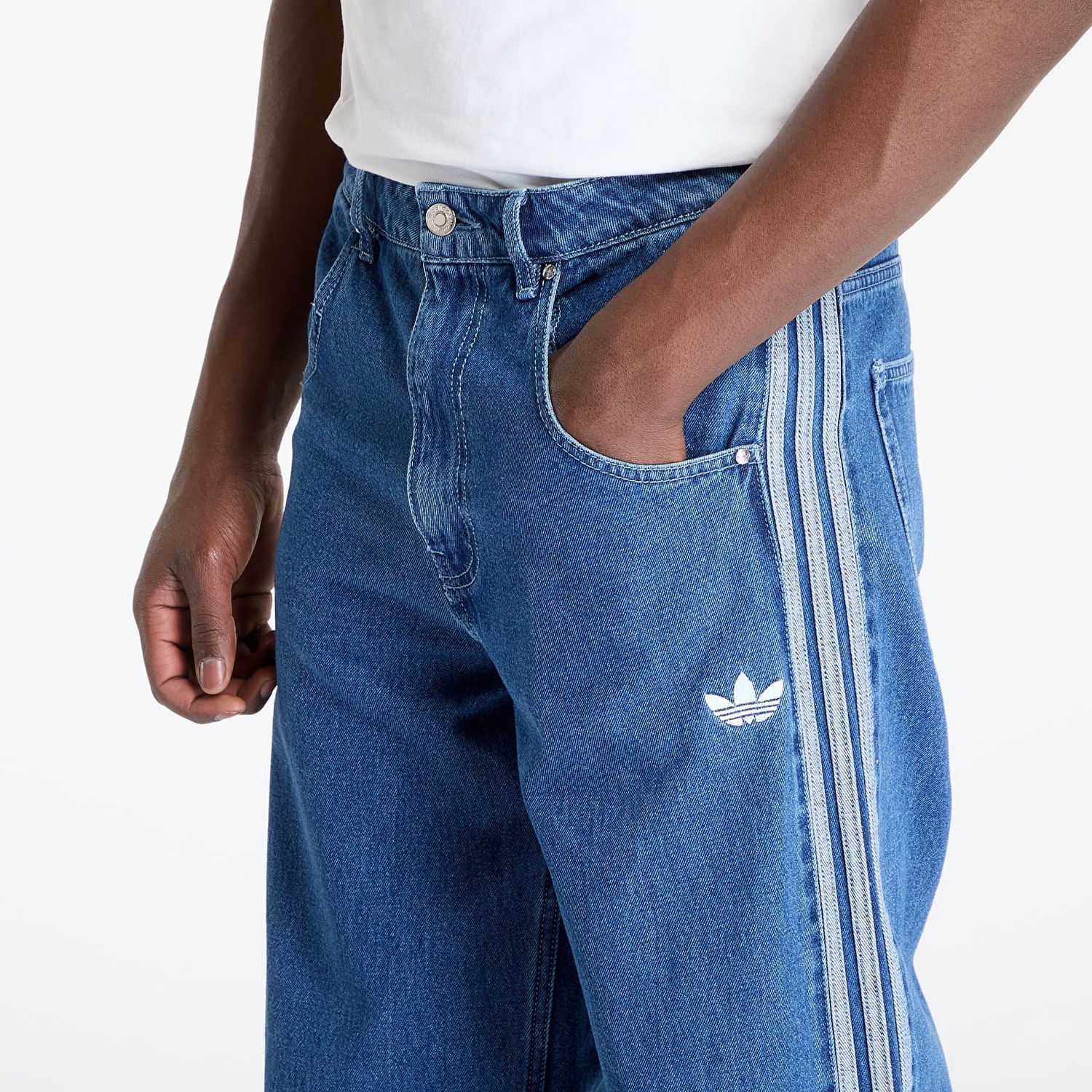 Дънки adidas Performance Adicolor Firebird Denim Wide Leg Pants Синьо | JC6234, 1
