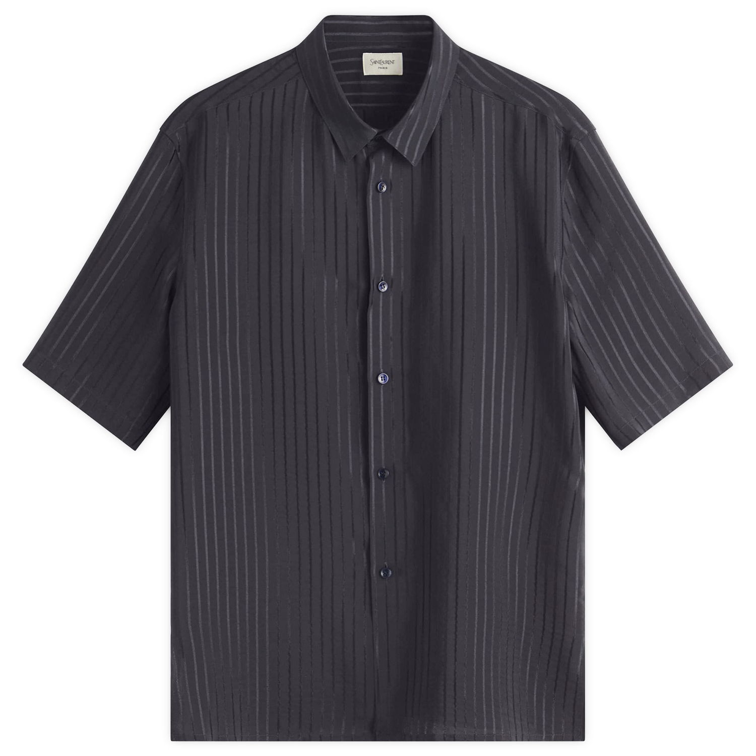 Риза Saint Laurent Saint Laurent Tonal Stripe Short Sleeve Shirt Черно | 601070-Y2G62-4102, 1