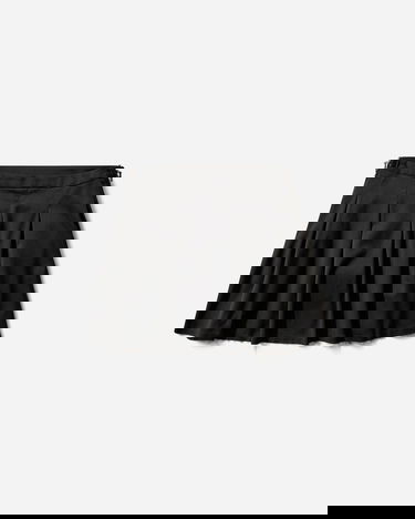 Пола OUR LEGACY Object Pleated Mini Skirt with Metal Clips and Raw Hem Черно | W2264OBW 001, 2