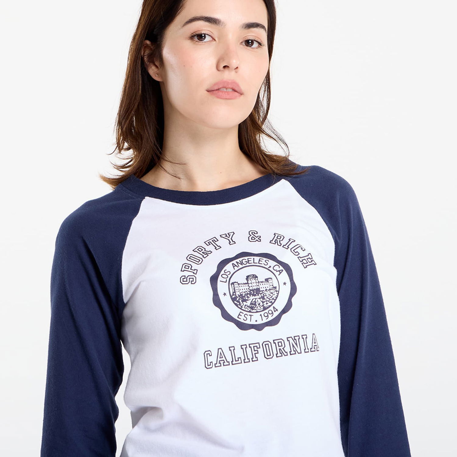 Тениска Sporty & Rich California Emblem Soft Baseball Tee White/ Dark Navy Бяло | TO090625508WH50, 1