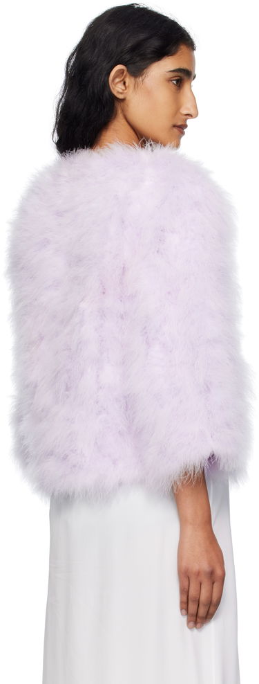 Яке Yves Salomon Yves Salomon Short Feather Jacket Лилаво | 26W23WAV15454PLUX, 2