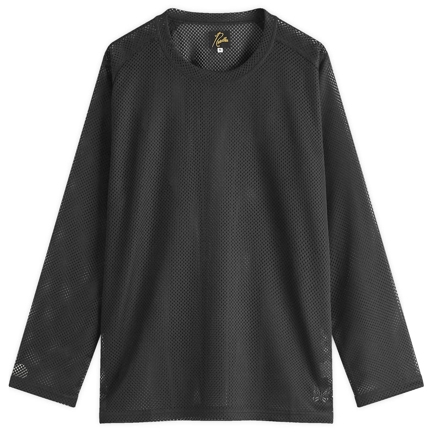 Тениска Needles Needles Mesh Long Sleeve T-Shirt, Size Large Черно | QV345-C, 0