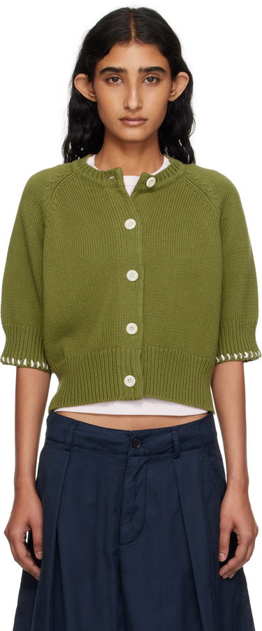 Пуловер YMC YMC Kwai Knit Cardigan Зелено | Q8YMA, 0