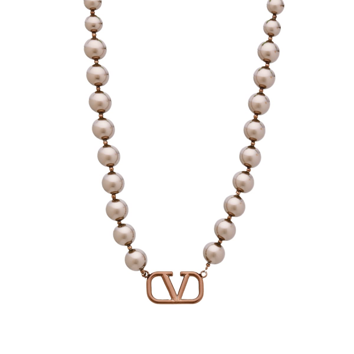 Колие Valentino V Logo Pearl Necklace Deep Chocolate Кафяво | 2Y0J0P47LDI-Y79, 0