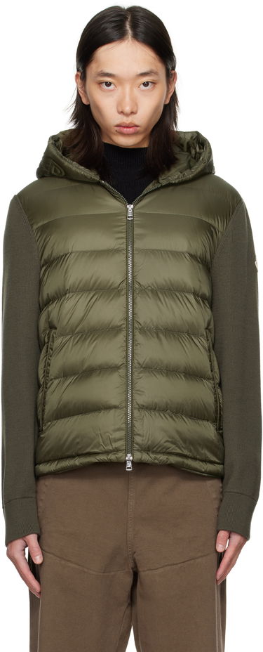 Пухо яке Moncler Moncler Padded Wool Zip-Up Down Hoodie Зелено | K20919B00006M1131, 0