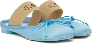 Кецове и обувки Maison Margiela MM6 Maison Margiela Satin Ballerina Mules Синьо | S59WX0074 P5560, 3