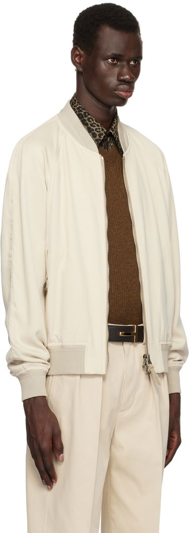 Яке бомбър Tom Ford TOM FORD Fluid Gabardine Bomber Jacket Бежово | OBS046-FMT049S25, 1