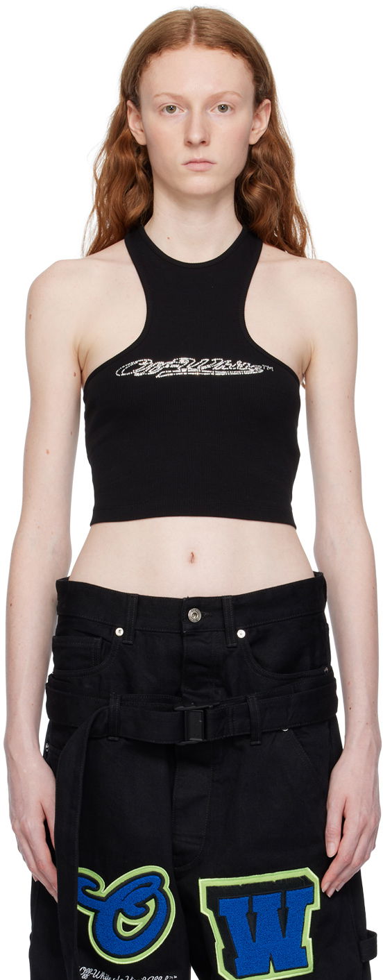 Black Bling Baseball Tank Top