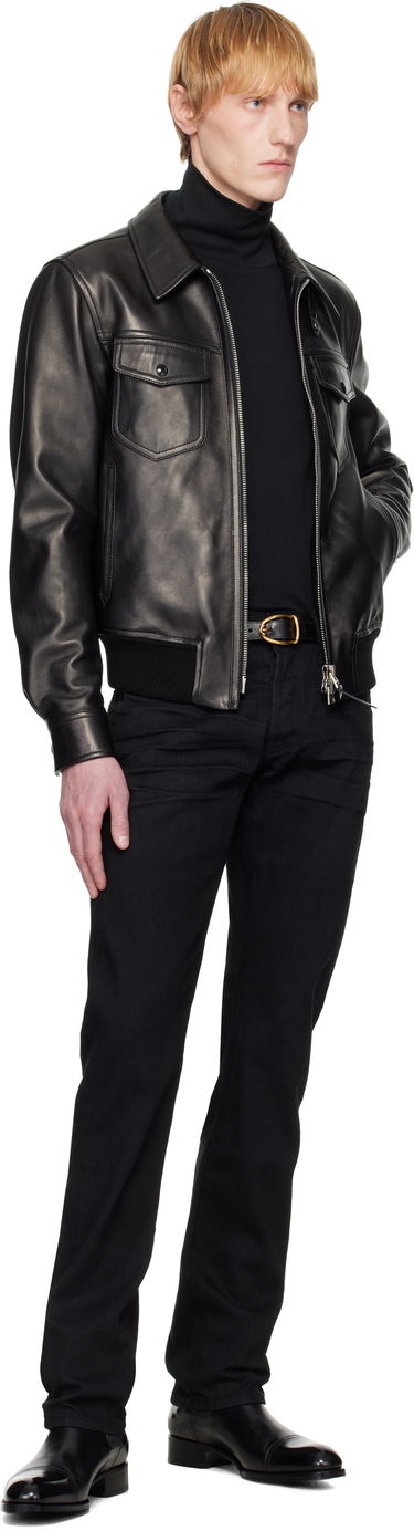 Дънки Tom Ford TOM FORD Stretch Straight Fit Denim Jeans Черно | DPH001-DMC005S23, 4