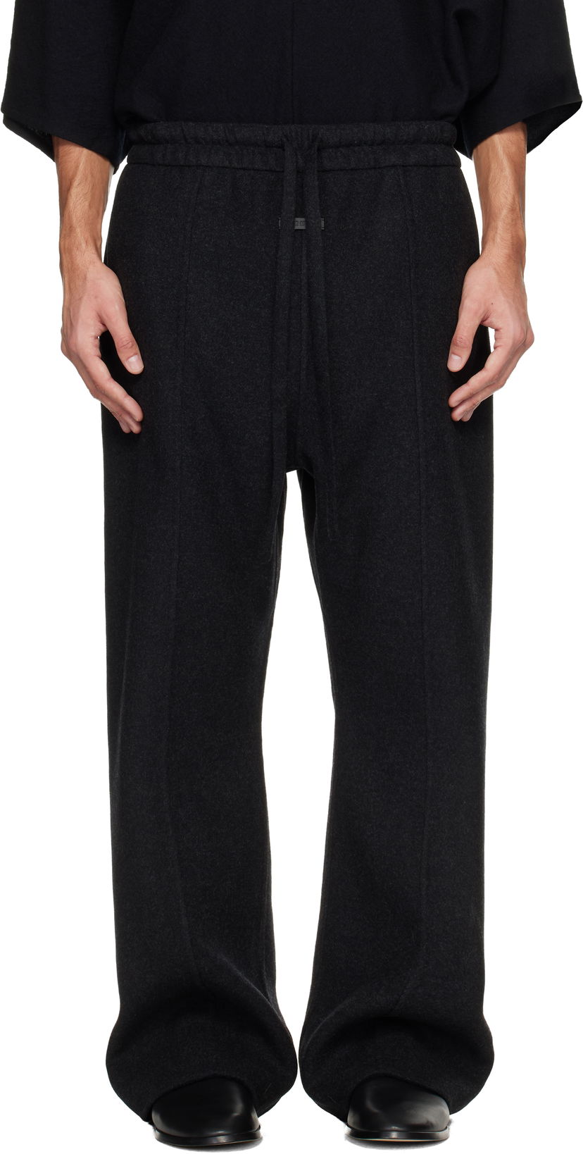 Панталони Fear of God Wool Cashmere Drawstring 70's Trousers Черно | FG25FW65-655DWC-021