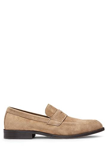 Кецове и обувки BOSS Suede Penny Loafers Бежово | 50541729, 1